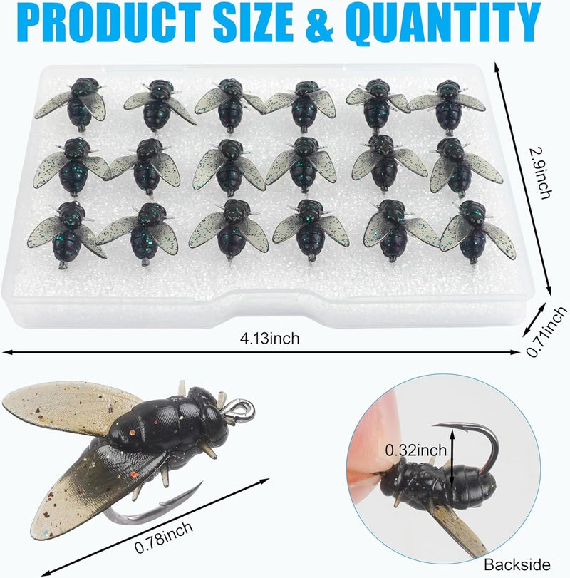 SILANON Bionic Fly Fishing Bait, 18/36pcs Fly Fishing Flies Lures Kit Trout Jigs Swimbait Dry Flies Trout Panfish Lures Freshwater Saltwater Flies Fly Fishing Hook Artificial Soft Bait - Image 3